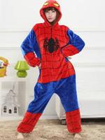 Faschingskostüm Karneval Kigurumi Pyjamas Superhelden Onesie Spiderman Flanell Womens Cosplay Kostüm
