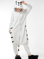Faschingskostüm Karneval Kigurumi Pyjamas Tiger Onesie Flanell weißen Tier Nachtwäsche Erwachsenen Kostüm