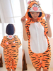 Faschingskostüm Karneval Kigurumi Pyjamas Tigger Strampler Snuggie gelb Kurzarm Baumwolle Tier Nachtwäsche
