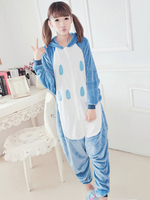 Faschingskostüm Karneval Kigurumi Tier Pyjama blau Nachteule Kostüm Flanell Adult Strampler Schlafanzüge