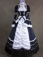 Faschingskostüm Karneval Klassisches Lolita Kleid aus Baumwolle mit langen Ärmeln in dem gotischem Stil