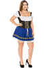Faschingskostüm Karneval Kostüm-Kostüme Biermädchen-Kostüm Blau bedrucktes Kleid Biermädchen-Urlaubskostüme Oktoberfest-Kostüme Karneval Kostüm