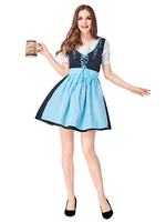 Faschingskostüm Karneval Kostüm-Kostüme Biermädchen-Kostüm Light Sky Blue Bow Lace Up Dress Biermädchen-Urlaubskostüme Oktoberfest-Kostüme Karneval Kostüm