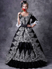 Faschingskostüm Karneval Kostüm Mittelalter Kleidung 1/2 Ärmel Schwarz Barock Kostüm Rokoko Kleid Renaissance Kleidung Viktorianische Königin Kostüm Vintage Kostüm Karneval Kostüm