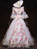 Faschingskostüm Karneval Kostüm Mittelalter Kleidung 1/2 Ärmel Weiß Barock Kostüm Rokoko Kleid Renaissance Kleidung Viktorianische Königin Kostüm Vintage Kostüm Karneval Kostüm