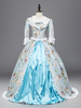 Faschingskostüm Karneval Kostüm Mittelalter Kleidung 3/4 Ärmel Blau und Spitzen und Rüschen Barock Kostüm Rokoko Kleid Renaissance Kleidung Viktorianische Königin Kostüm Karneval Kostüm