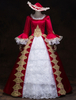 Faschingskostüm Karneval Kostüm Mittelalter Kleidung 3/4 Ärmel Rot Barock Kostüm Rokoko Kleid Renaissance Kleidung Viktorianische Königin Kostüm Vintage Kostüm Karneval Kostüm