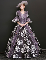 Faschingskostüm Karneval Kostüm Mittelalter Kleidung 3/4 Ärmel Schwarz Barock Kostüm Rokoko Kleid Renaissance Kleidung Viktorianische Königin Kostüm Vintage Kostüm Karneval Kostüm