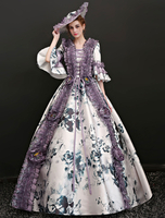 Faschingskostüm Karneval Kostüm Mittelalter Kleidung 3/4 Ärmel Weiß Barock Kostüm Rokoko Kleid Renaissance Kleidung Viktorianische Königin Kostüm Vintage Kostüm Karneval Kostüm