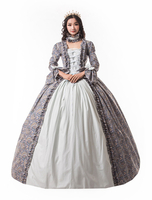 Faschingskostüm Karneval Kostüm Mittelalter Kleidung Lange Ärmel Babyblau Barock Kostüm Rokoko Kleid Renaissance Kleidung Viktorianische Königin Kostüm Vintage Kostüm Karneval Kostüm