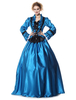 Faschingskostüm Karneval Kostüm Mittelalter Kleidung Lange Ärmel Blau Barock Kostüm Rokoko Kleid Renaissance Kleidung Viktorianische Königin Kostüm Vintage Kostüm Karneval Kostüm