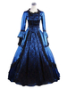 Faschingskostüm Karneval Kostüm Mittelalter Kleidung Lange Ärmel Blau und Spitzen und Rüschen Barock Kostüm Rokoko Kleid Renaissance Kleidung Karneval Kostüm