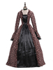 Faschingskostüm Karneval Kostüm Mittelalter Kleidung Lange Ärmel Braun Barock Kostüm Rokoko Kleid Renaissance Kleidung Viktorianische Königin Kostüm Vintage Kostüm Karneval Kostüm