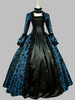 Faschingskostüm Karneval Kostüm Mittelalter Kleidung Lange Ärmel Dunkelblau und Spitzen und Rüschen Barock Kostüm Rokoko Kleid Renaissance Kleidung Karneval Kostüm