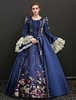 Faschingskostüm Karneval Kostüm Mittelalter Kleidung Lange Ärmel Dunkelmarineblau Barock Kostüm Rokoko Kleid Renaissance Kleidung Viktorianische Königin Kostüm Karneval Kostüm