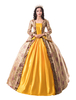 Faschingskostüm Karneval Kostüm Mittelalter Kleidung Lange Ärmel Gold Barock Kostüm Rokoko Kleid Renaissance Kleidung Viktorianische Königin Kostüm Vintage Kostüm Karneval Kostüm