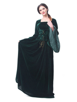 Faschingskostüm Karneval Kostüm Mittelalter Kleidung Lange Ärmel Grün Barock Kostüm Rokoko Kleid Renaissance Kleidung Viktorianische Königin Kostüm Vintage Kostüm Karneval Kostüm