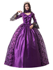 Faschingskostüm Karneval Kostüm Mittelalter Kleidung Lange Ärmel Purpur Barock Kostüm Rokoko Kleid Renaissance Kleidung Viktorianische Königin Kostüm Vintage Kostüm Karneval Kostüm
