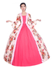 Faschingskostüm Karneval Kostüm Mittelalter Kleidung Lange Ärmel Rosa und Printmuster und Fall Barock Kostüm Rokoko Kleid Renaissance Kleidung Karneval Kostüm
