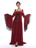 Faschingskostüm Karneval Kostüm Mittelalter Kleidung Lange Ärmel Rot Barock Kostüm Rokoko Kleid Renaissance Kleidung Viktorianische Königin Kostüm Vintage Kostüm Karneval Kostüm