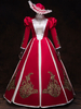 Faschingskostüm Karneval Kostüm Mittelalter Kleidung Lange Ärmel Rot Barock Kostüm Rokoko Kleid Renaissance Kleidung Viktorianische Königin Kostüm Vintage Kostüm Karneval Kostüm