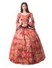 Faschingskostüm Karneval Kostüm Mittelalter Kleidung Lange Ärmel Rot Barock Kostüm Rokoko Kleid Renaissance Kleidung Viktorianische Königin Kostüm Vintage Kostüm Karneval Kostüm