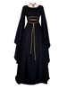 Faschingskostüm Karneval Kostüm Mittelalter Kleidung Lange Ärmel Schwarz Barock Kostüm Rokoko Kleid Renaissance Kleidung Viktorianische Königin Kostüm Vintage Kostüm Karneval Kostüm