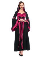 Faschingskostüm Karneval Kostüm Mittelalter Kleidung Lange Ärmel Schwarz Barock Kostüm Rokoko Kleid Renaissance Kleidung Viktorianische Königin Kostüm Vintage Kostüm Karneval Kostüm