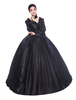 Faschingskostüm Karneval Kostüm Mittelalter Kleidung Lange Ärmel Schwarz Barock Kostüm Rokoko Kleid Renaissance Kleidung Viktorianische Königin Kostüm Vintage Kostüm Karneval Kostüm