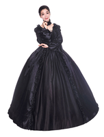 Faschingskostüm Karneval Kostüm Mittelalter Kleidung Lange Ärmel Schwarz Barock Kostüm Rokoko Kleid Renaissance Kleidung Viktorianische Königin Kostüm Vintage Kostüm Karneval Kostüm