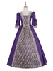 Faschingskostüm Karneval Kostüm Mittelalter Kleidung Lila und Printmuster und Schleife Barock Kostüm Rokoko Kleid Renaissance Kleidung Viktorianische Königin Kostüm Karneval Kostüm