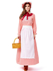 Faschingskostüm Karneval Kostüm Mittelalter Kleidung Rot und Printmuster und Schleife Barock Kostüm Rokoko Kleid Renaissance Kleidung Viktorianische Königin Kostüm Karneval Kostüm