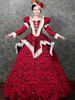 Faschingskostüm Karneval Kostüm Mittelalter Kleidung Rot und Rose Muster und Rüschen Barock Kostüm Rokoko Kleid Renaissance Kleidung Viktorianische Königin Kostüm Karneval Kostüm