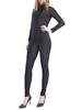 Faschingskostüm Karneval Kostüm Zentai Jumpsuit Zipper Schwarz Damen Lycra Spandex Catsuit Karneval Kostüm