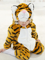 Faschingskostüm Karneval Leopard Kigurumi Kostüme Flanell Kinder Tiermuster Overall