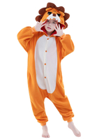 Faschingskostüm Karneval Lion Kigurumi Kostüme Kinder Flanell-Nachtwäsche Tier Strampler