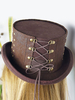 Faschingskostüm Karneval Steampunk Hut braun Perlen Lace Up Steampunk flachen Zylinderhut Damentaschen Karneval Kostüm