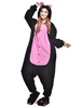 Faschingskostüm Karneval Stilvolle schwarz rosa Schwein Kigurumi Anime Kostüm