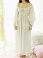 Faschingskostüm Karneval Vintage Faschingskostüm Jane Austen-stolz und Vorurteil pastorale U Hals Bell Ärmel hoher Taille weiß Maxi-Kleid