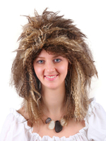 Faschingskostüm Karnevalskostüm Perücke Crimp Curl Tousled Brown Perücke