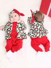 Faschingskostüm Kid Christmas Jumpsuit Red Print 2 Stück Kinderferien Kostüme Karneval Kostüm