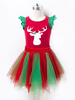 Faschingskostüm Kid Christmas Set Drucken Two Tone Lace Tutu Kleid Baumwolle Weihnachtsferien Kostüme Karneval Kostüm
