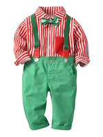 Faschingskostüm Kid Christmas Set Streifen Bogen Grün 2 Stück Urlaub Kostüme Karneval Kostüm