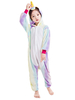 Faschingskostüm Kid Kigurumi Pajama 2021 Unicorn Rainbow Streifen Leichter Toiletten Flanell Overall Karneval Kostüm Karneval Kostüm