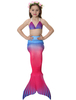 Faschingskostüm Kids Mermaid Tail Kostüm Kleine Mädchen Fuchsia Lycra Spandex Badeanzüge Karneval Kostüm Karneval Kostüm
