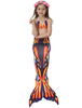 Faschingskostüm Kids Mermaid Tail Kostüm Kleine Mädchen Printed Orange Badeanzüge Karneval Kostüm Karneval Kostüm