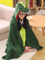 Faschingskostüm Kigurumi Dinosaurier Kostüm grüne Tier Snuggies Cape Umhang Adult Strampler Flanellpyjamas