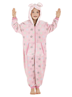 Faschingskostüm Kigurumi Onesie Pyjamas Starlet Pink Kid Flanelloverall Karneval Kostüm