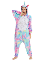 Faschingskostüm Kigurumi Onesie Pyjamas Vergoldung Einhorn Erwachsene Flanell Einfache Toilette Overall Kigurumi Kostüme Karneval Kostüm