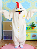 Faschingskostüm Kigurumi Pyjama Huhn Onesie weißen Flanell Tier Jumpsuit Nachtwäsche für Erwachsene